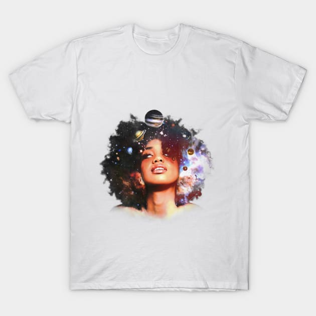 Universe hair T-Shirt by ElenaM